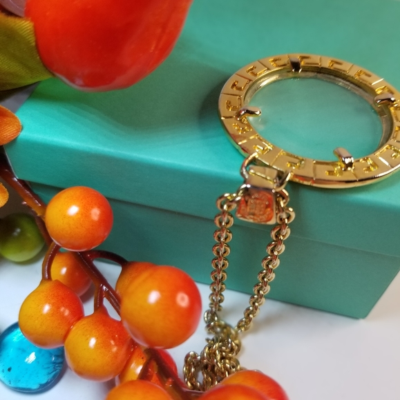 AUTHENTIC 90s GIVENCHY MONACLE GLASS SIGNED STAMPED PENDANT NECKLACE - Picture 3 of 12